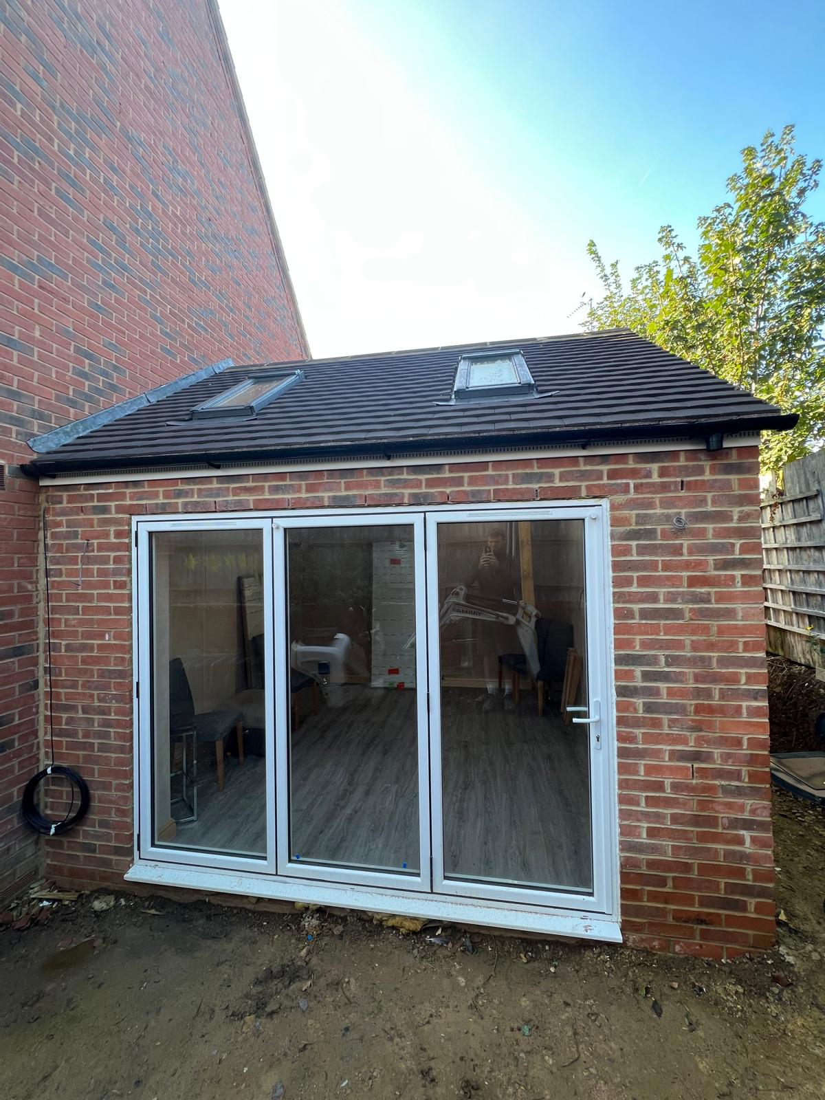 Completed extension with rooflights