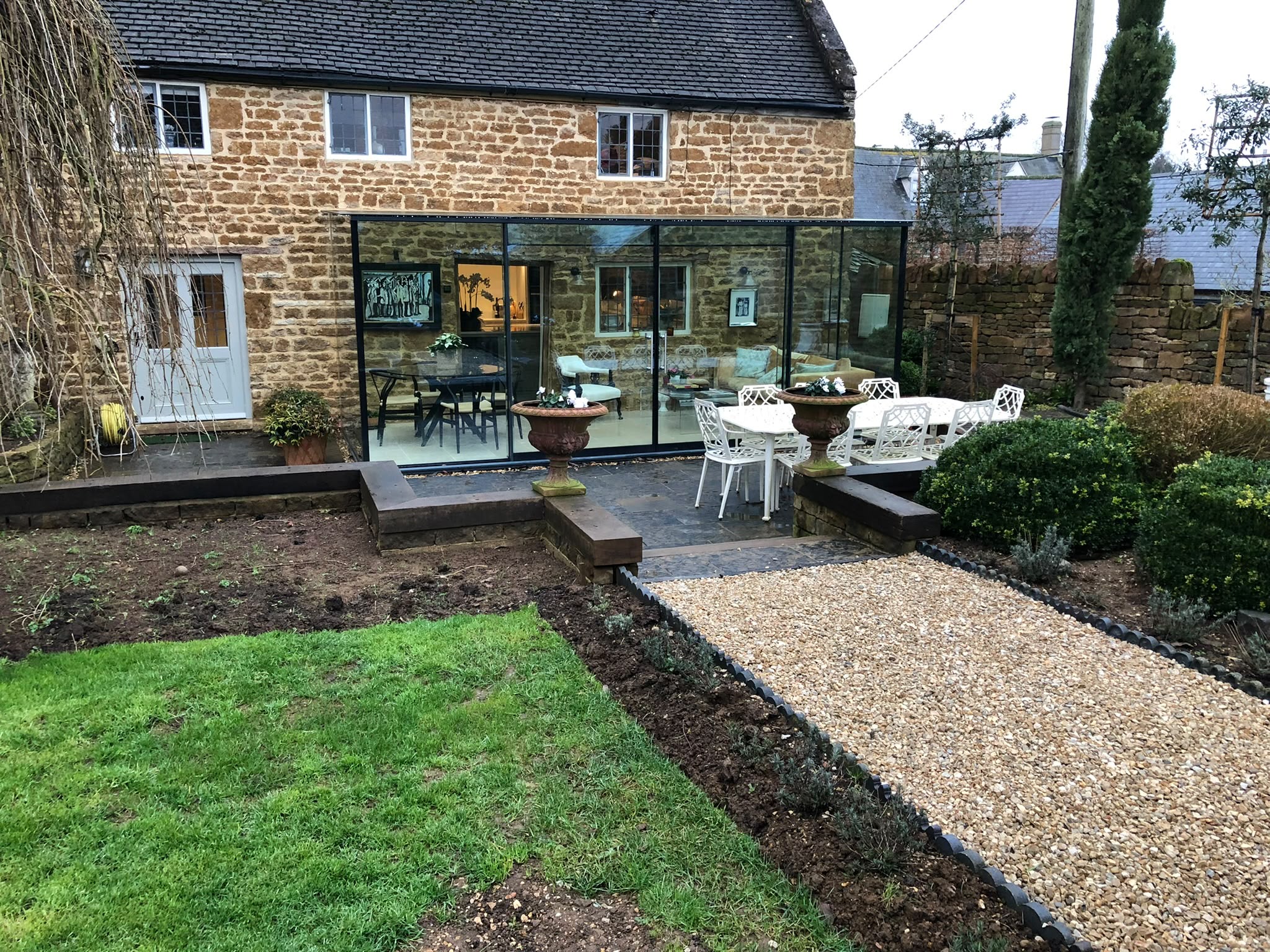 Stone extension and garden