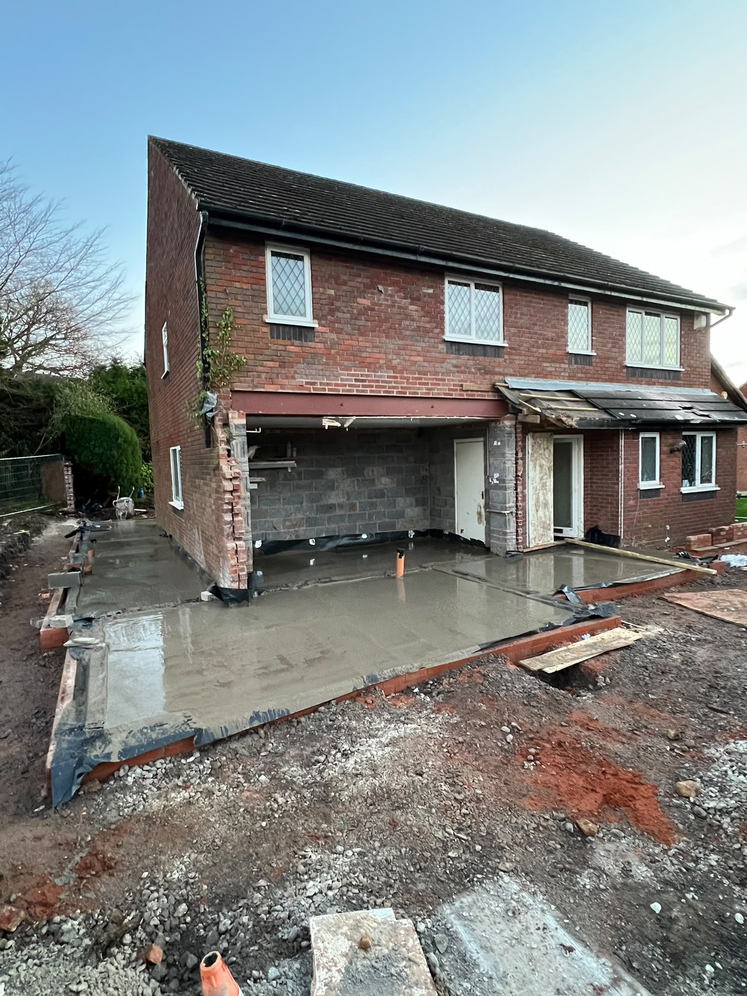 Poured concrete foundation slab
