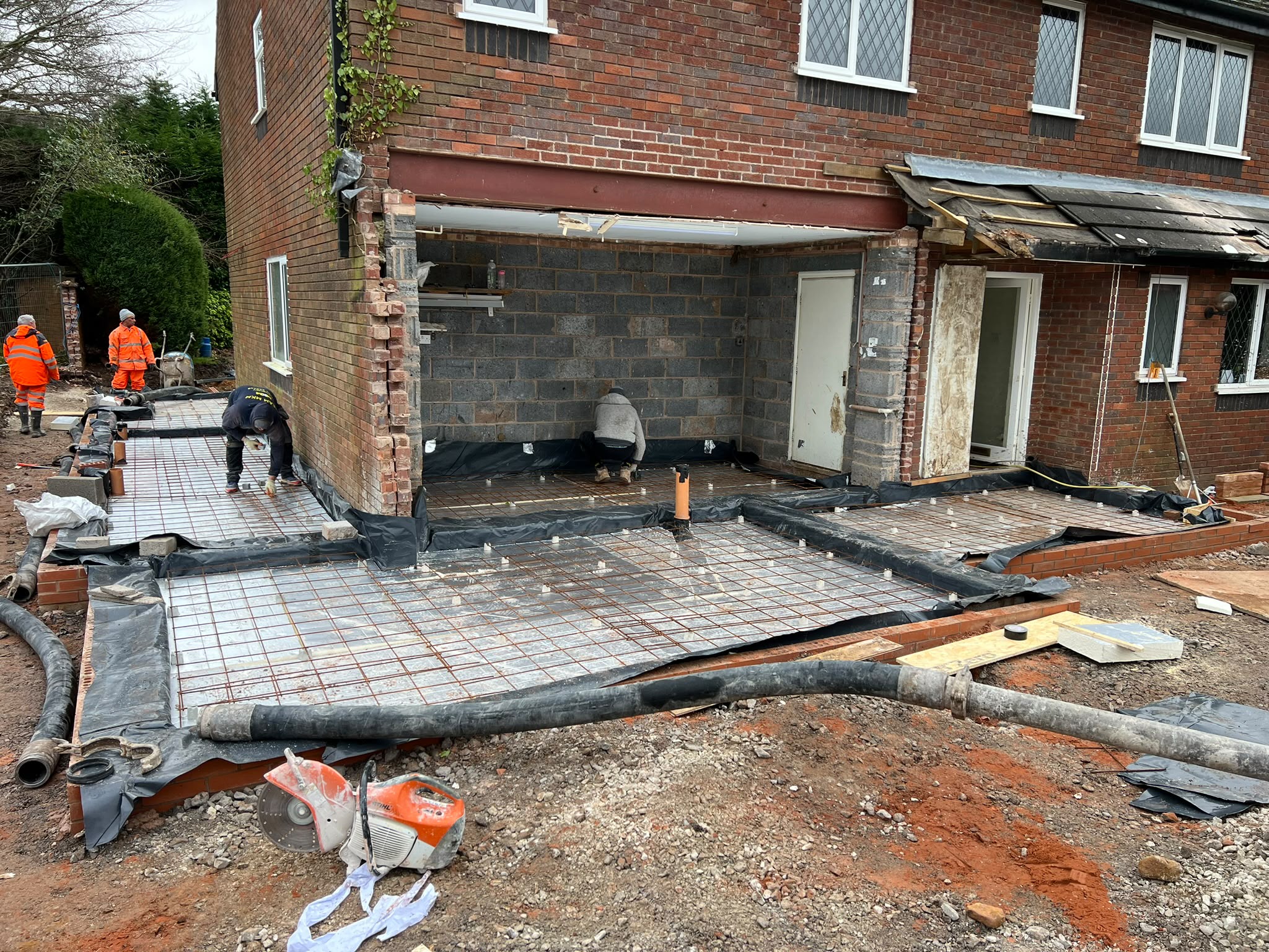 Reinforcement preparation for concrete slab