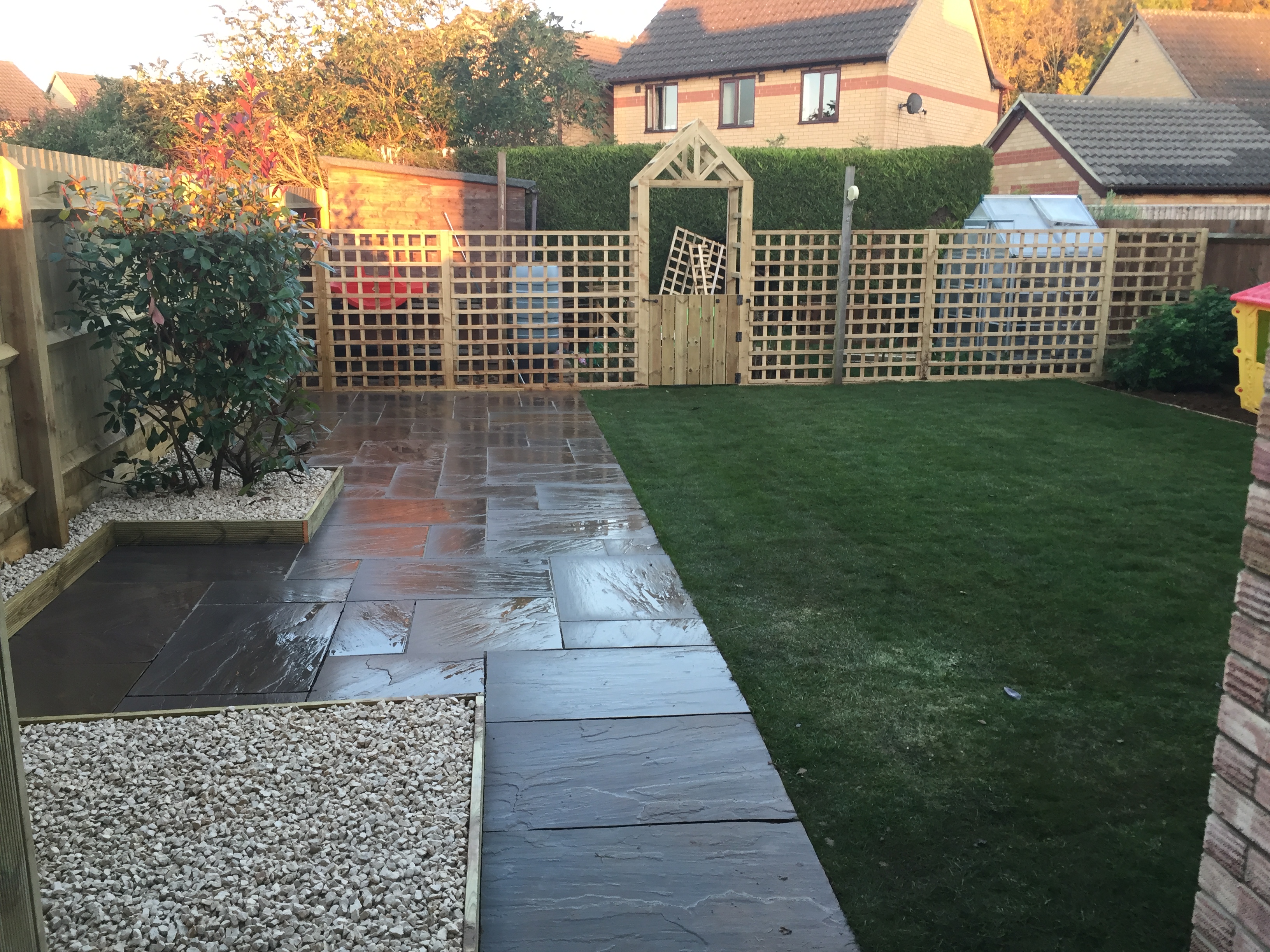 Lawn and patio