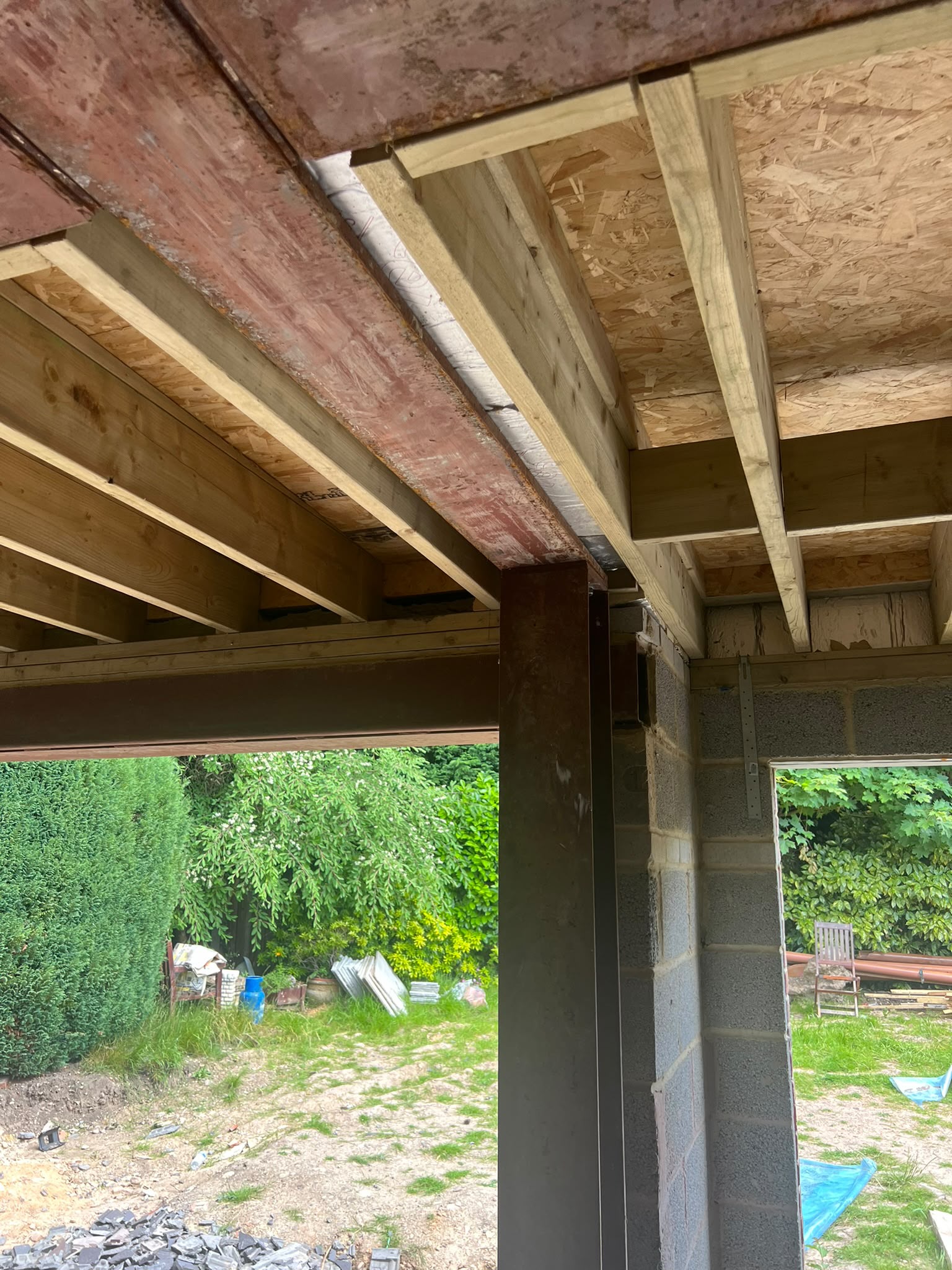 Steel column and beam connection