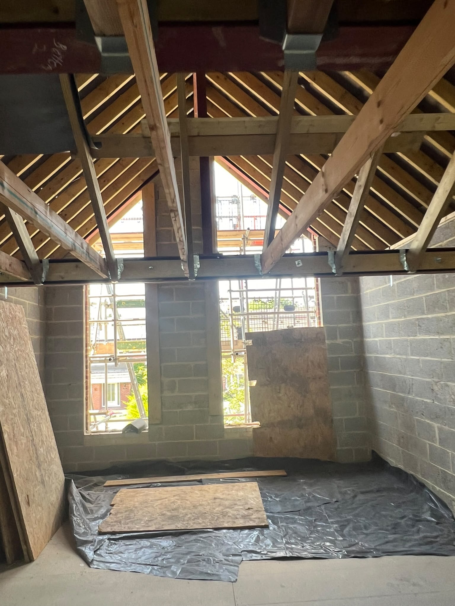 Steelwork around roof opening